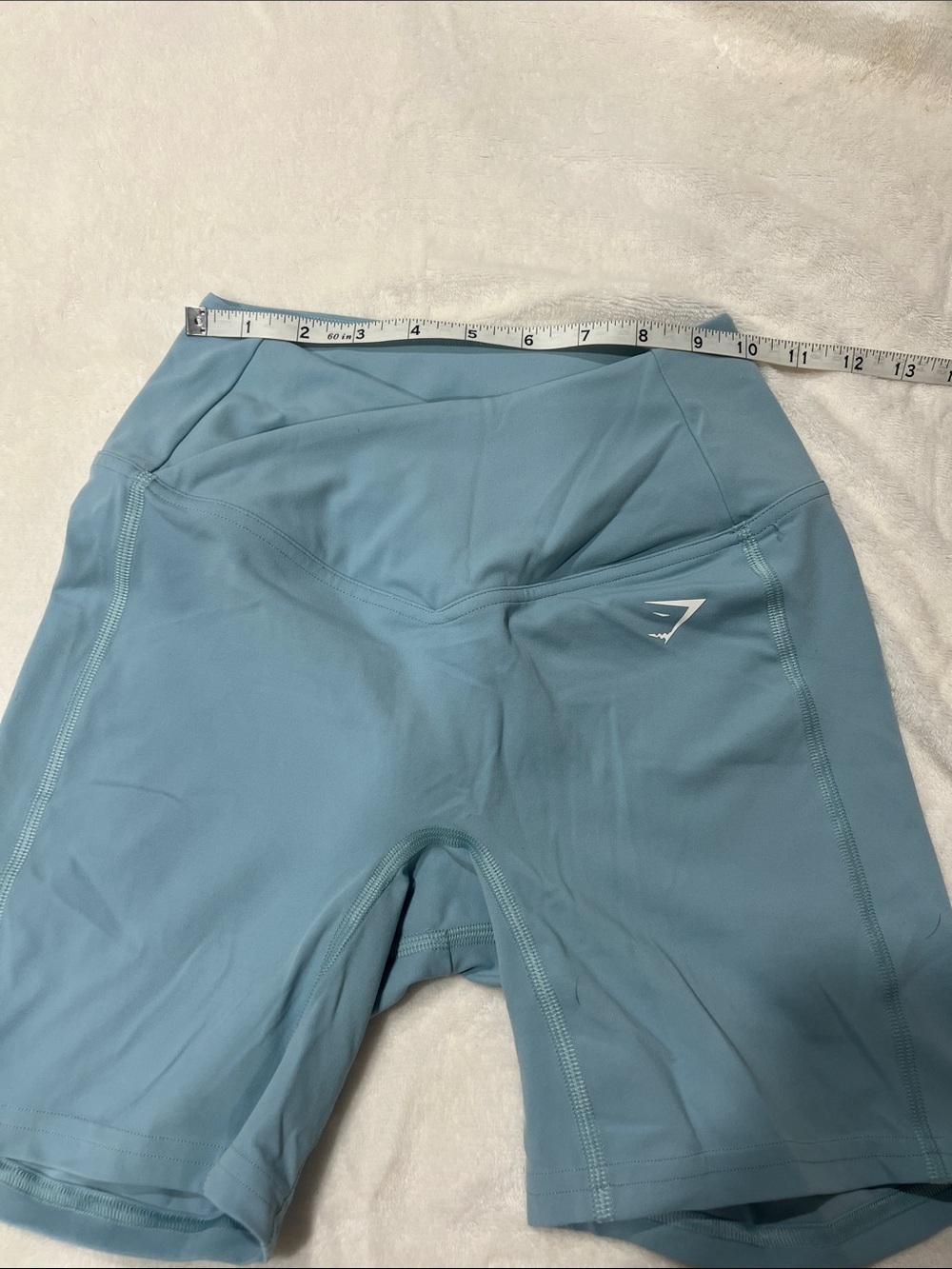 Gymshark High-Waist Bike Shorts in Blue - Picture 6 of 8